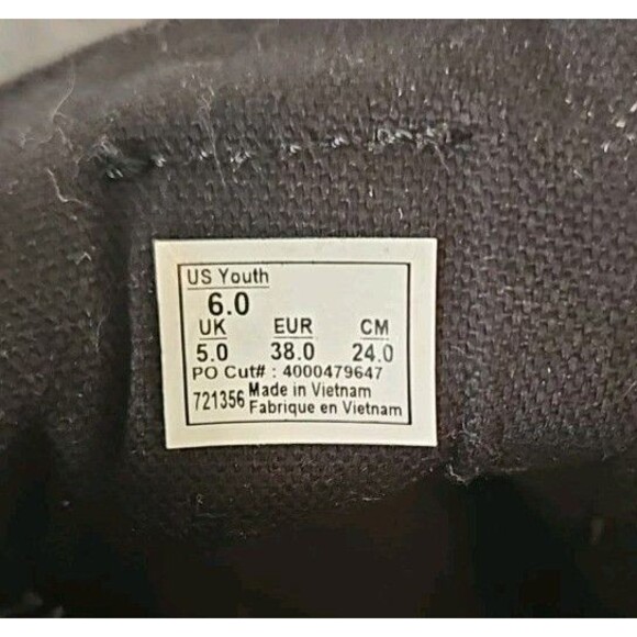 Vans Shoes Youth 6 Off The Wall Skateboard Lace Up Sneakers 721356 Grey Fabric - Picture 6 of 7